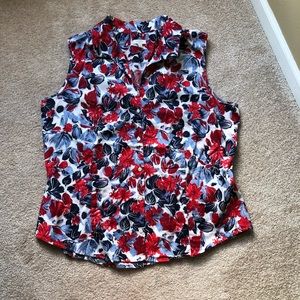 Talbots Button Down Sleeveless Blouse